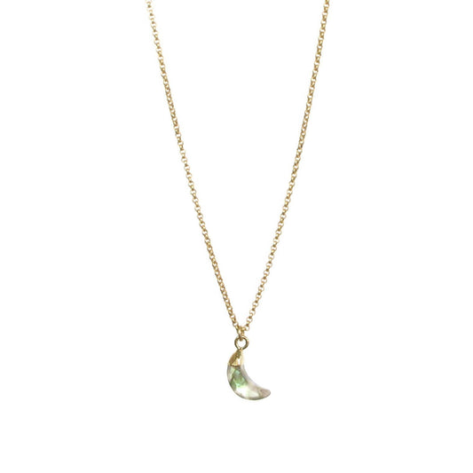 Gold Labradorite Crescent Necklace