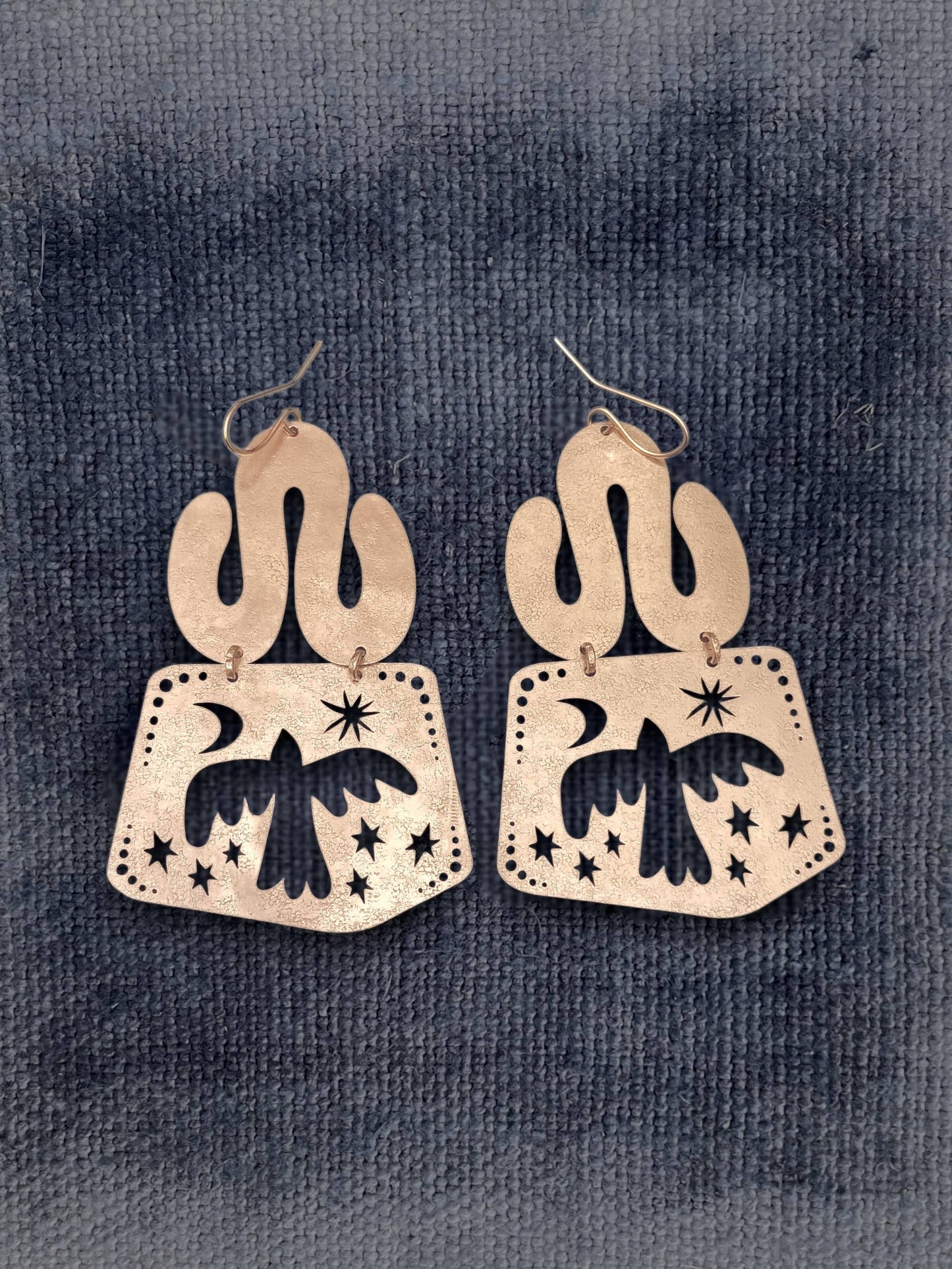 Brass Birds Dangle Earrings