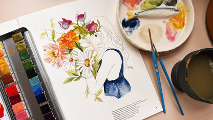 Café in Bloom Watercolor Workbook