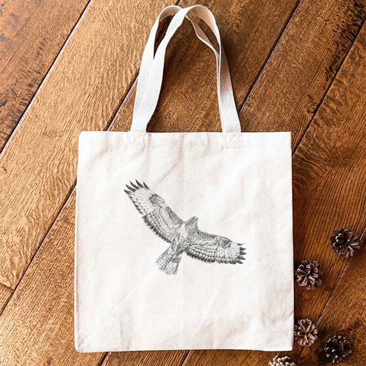 Hand Drawn Hawk Canvas Tote Bag