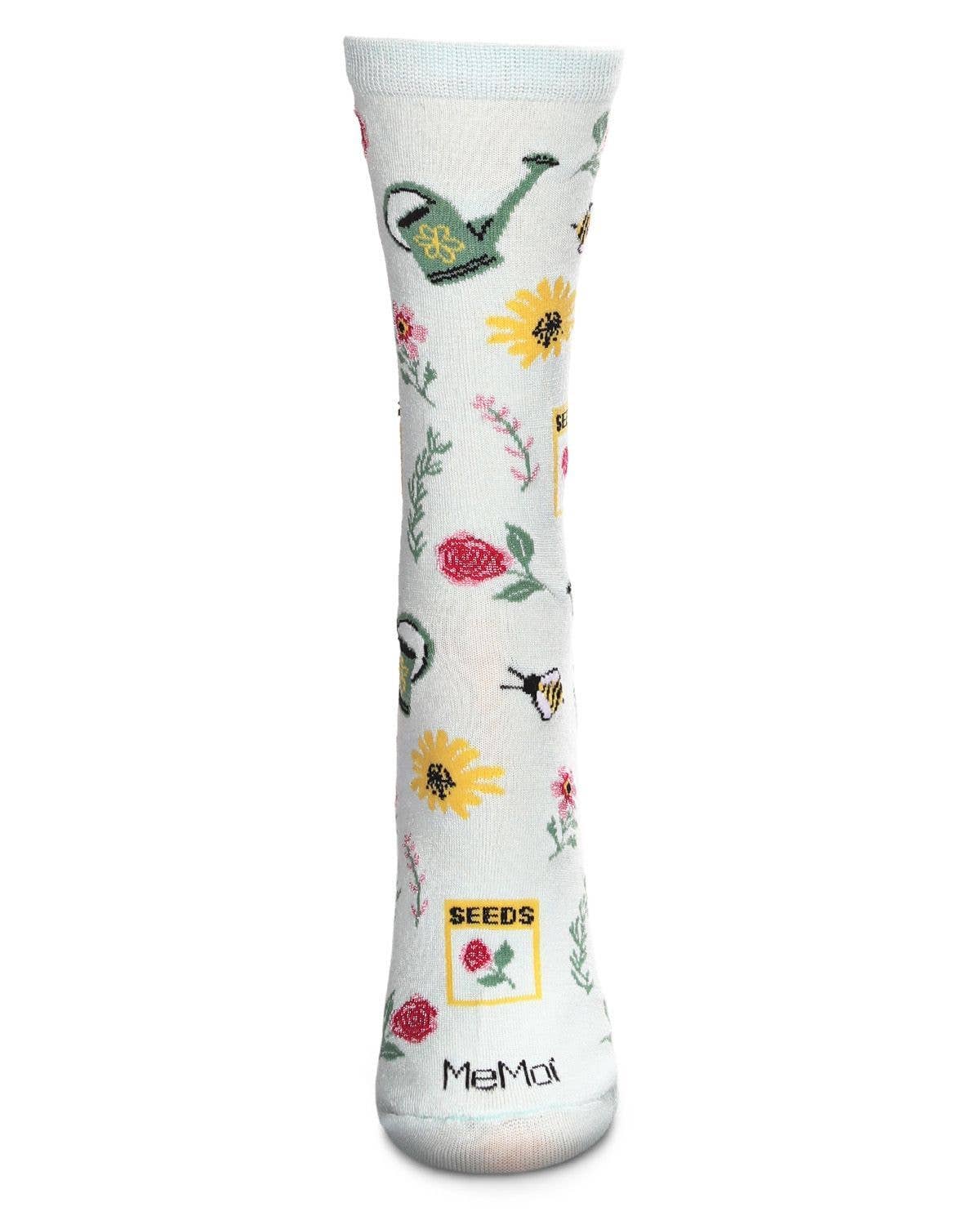 Flower Garden Bamboo Crew Socks