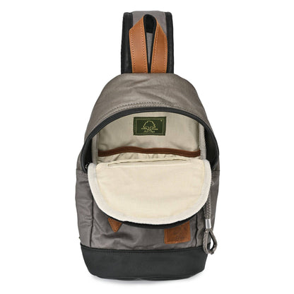 Coated Canvas Sling Bag in Burgundy