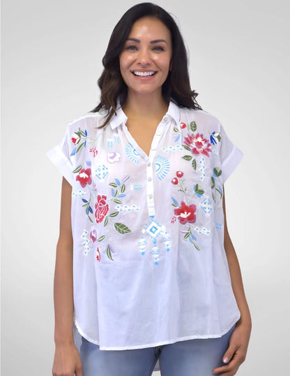 Anni Blouse in White | Caite