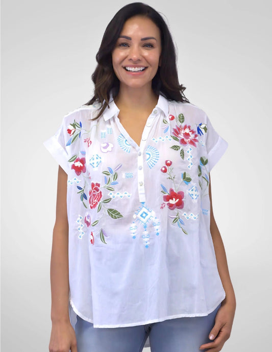 Anni Blouse in White | Caite
