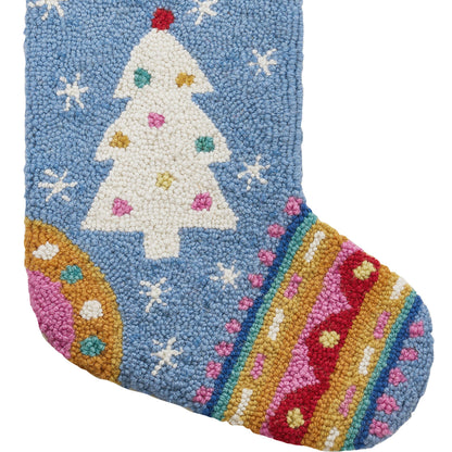 Fair Isle Tree Hook Stocking