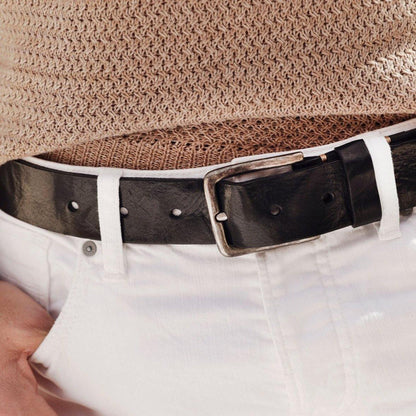 Dan Leather Belt in Black