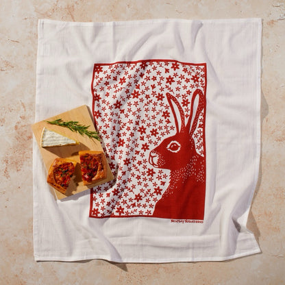 Rabbit Flour Sack Dish Towel