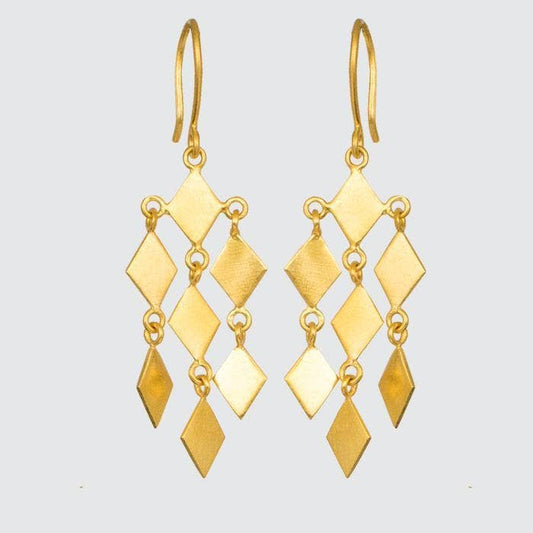 Gold Diamond Shaped Chandelier Earrings | Jane Diaz