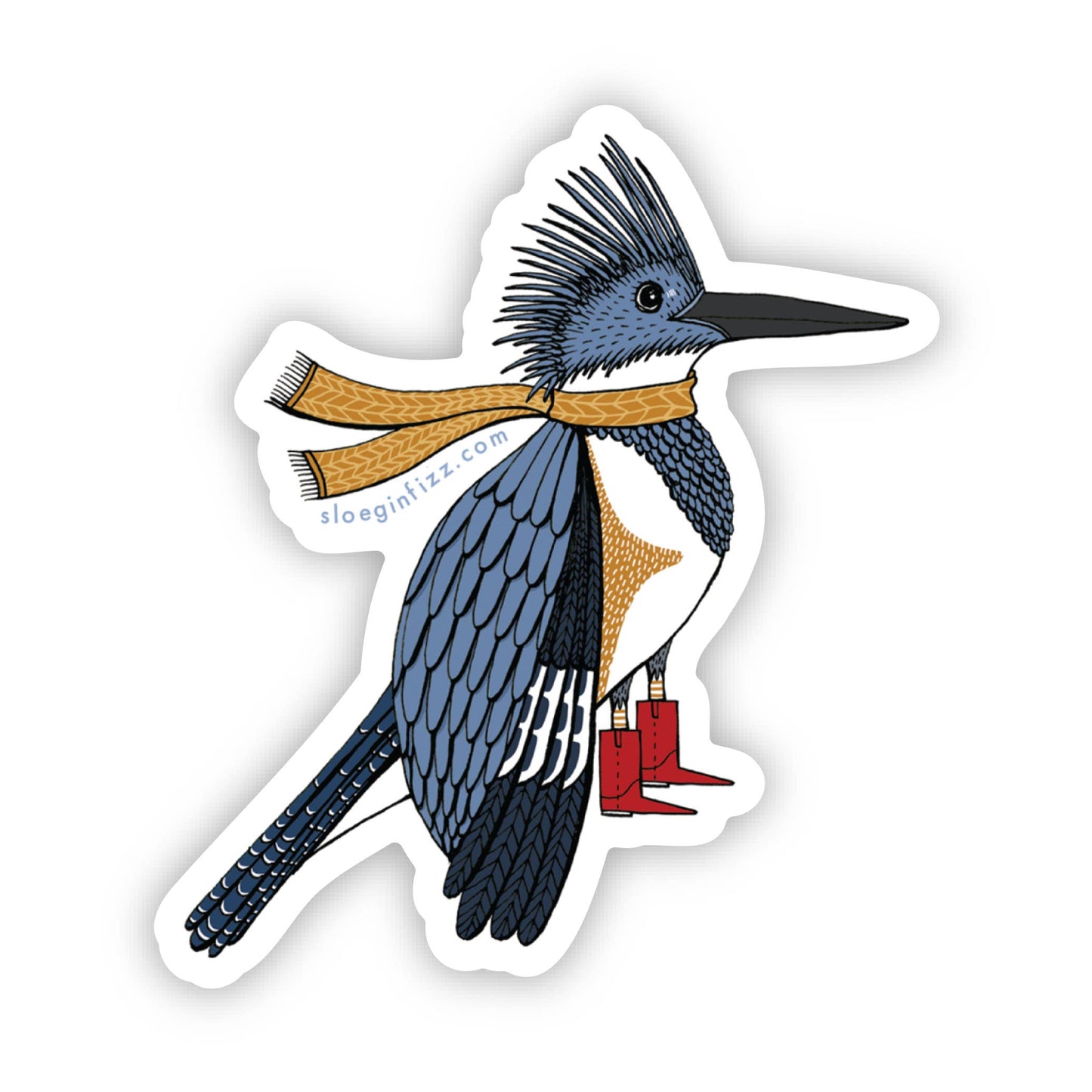 Belted Kingfisher Vinyl Sticker