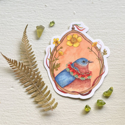 Bluebird of Buttercups Sticker