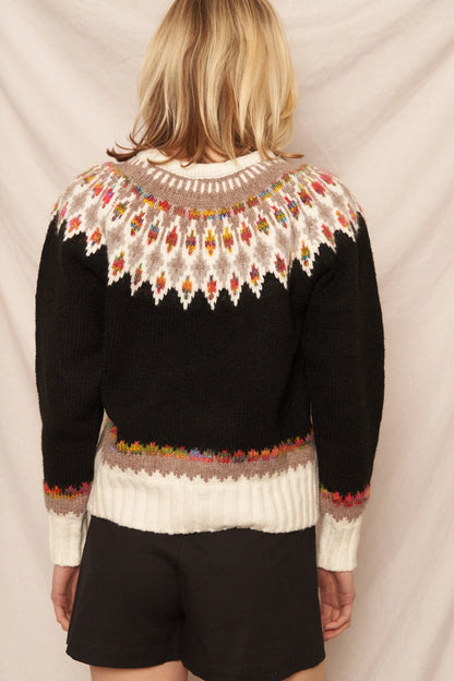Fern & Feather Knit Sweater in Black