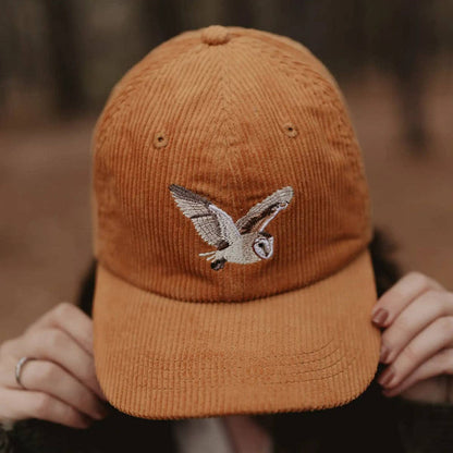 Barn Owl Corduroy Hat in Amber
