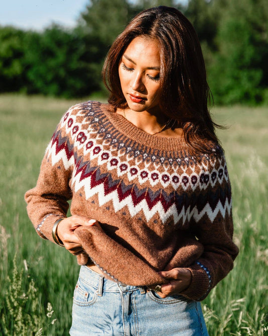 Brown & Burgundy Fair Isle Sweater