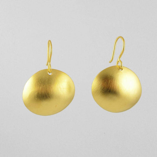 Gold Hammered Organic Dome Earrings | Jane Diaz