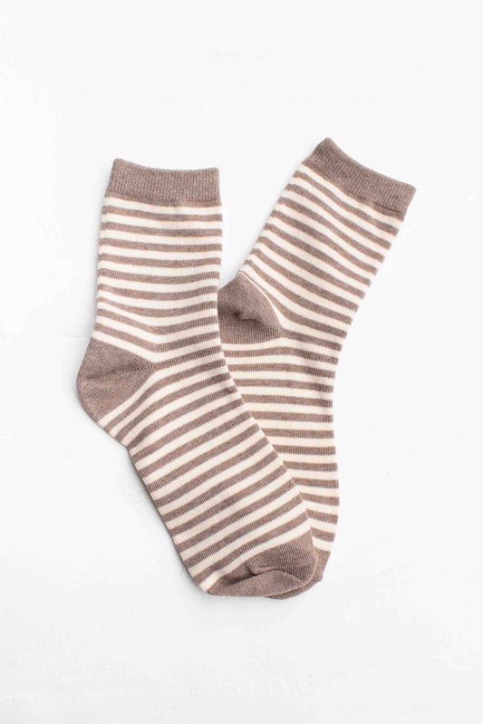 Mocha Thin Stripe Socks
