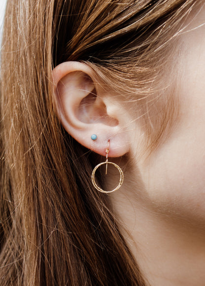 Gold Diamond Cut Circle Earrings