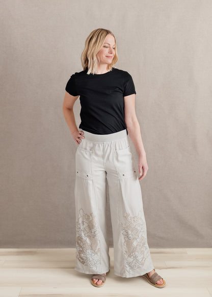 Pheodora Embroidered Pant | XCVI