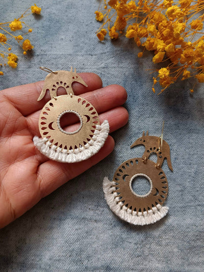 Brass Armadillo Earth Earrings