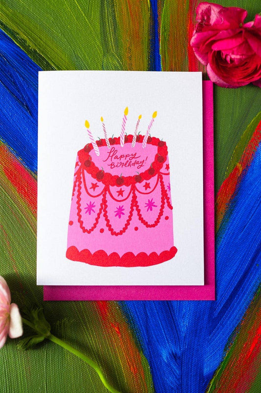 Happy Birthday! Pink Cake Card