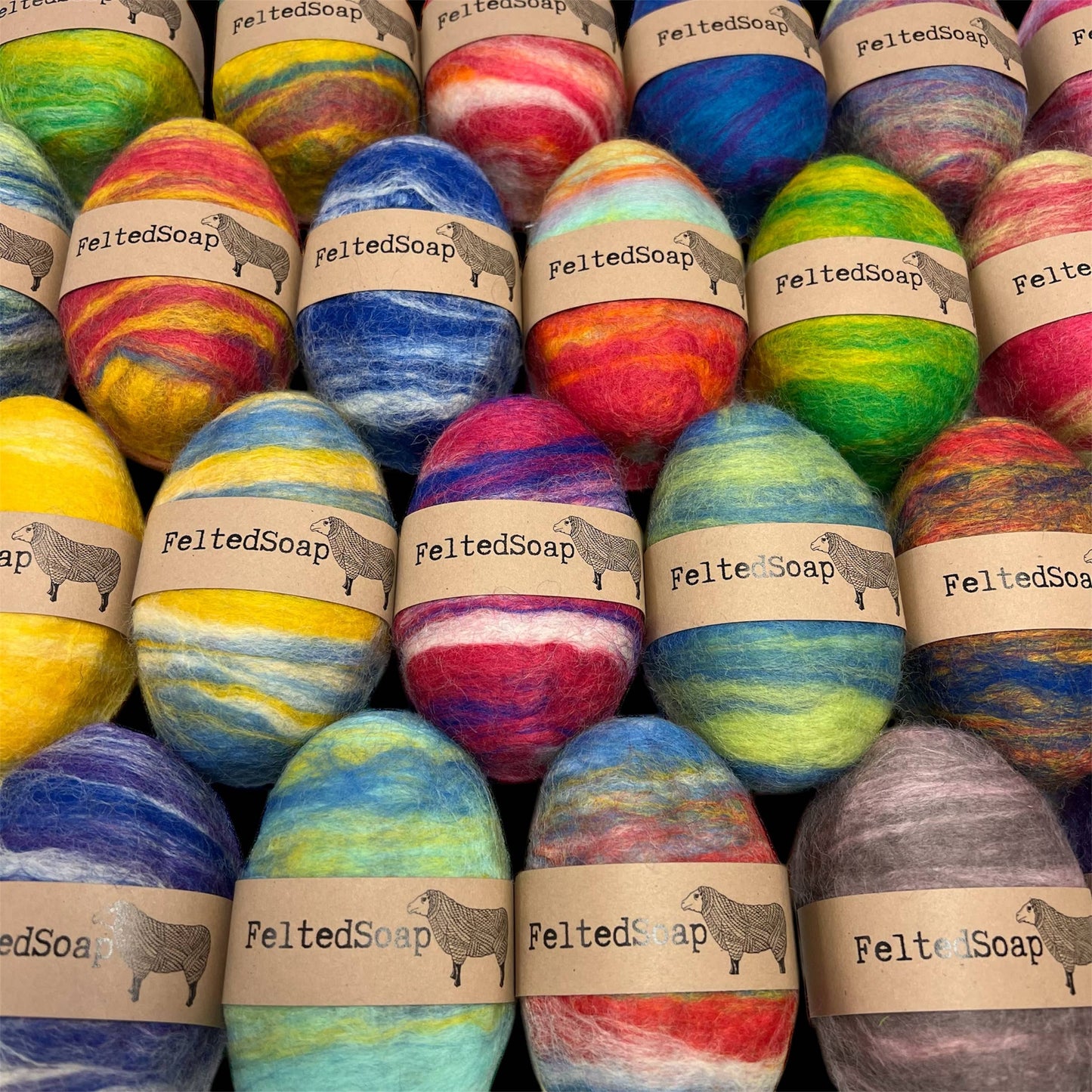 Assorted Felted Soap Bright Colors