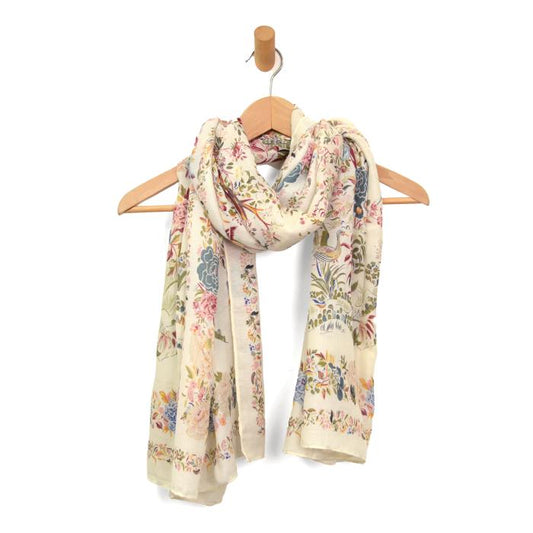 Birds & Flowers Long Scarf
