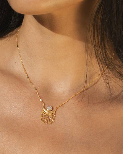 Cascade of Starlight Moonstone Necklace | Satya