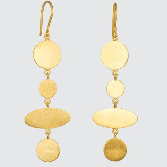 Gold Disc and Ellipse Dangle Earrings | Jane Diaz