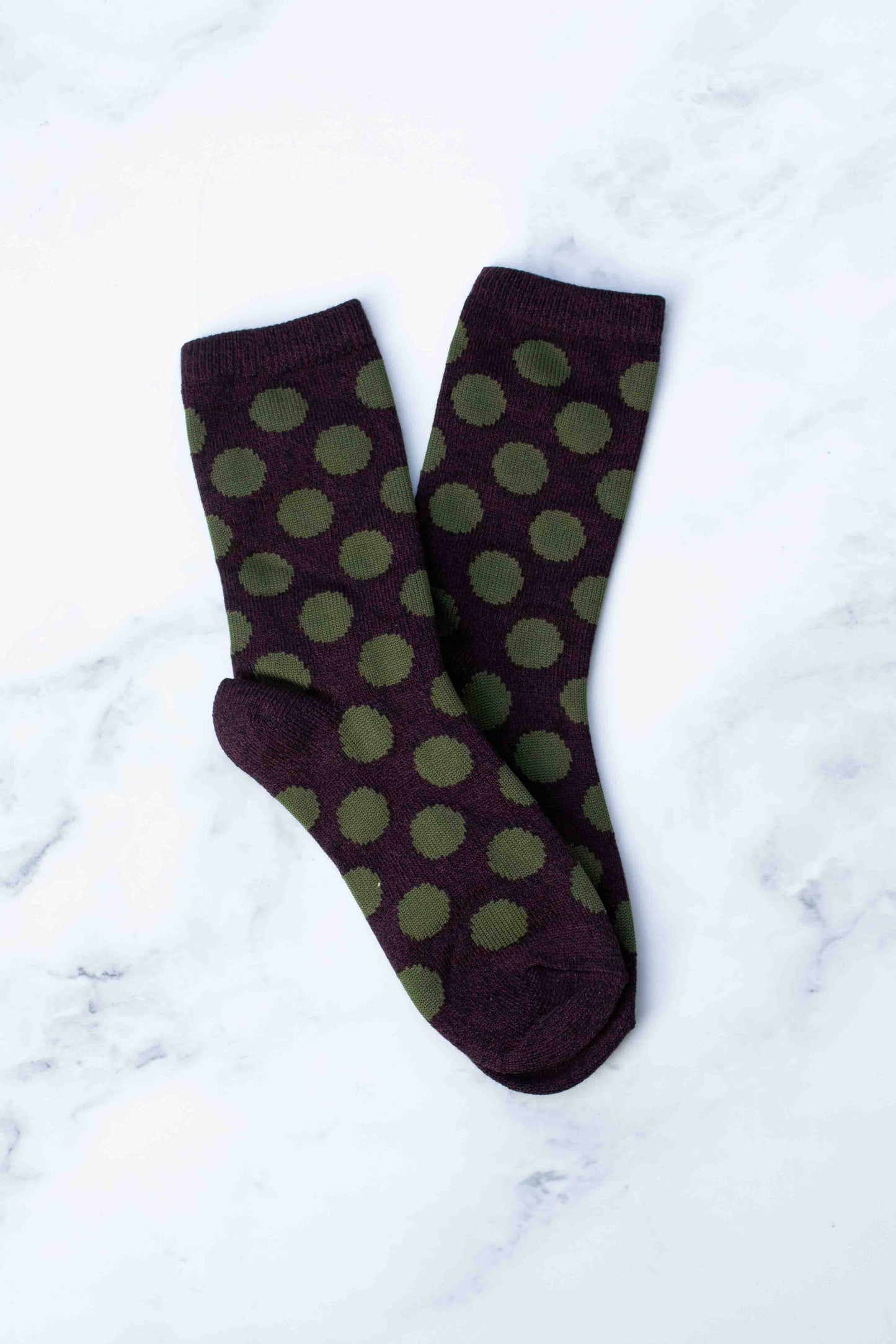 Dark Wood Big Dot Socks