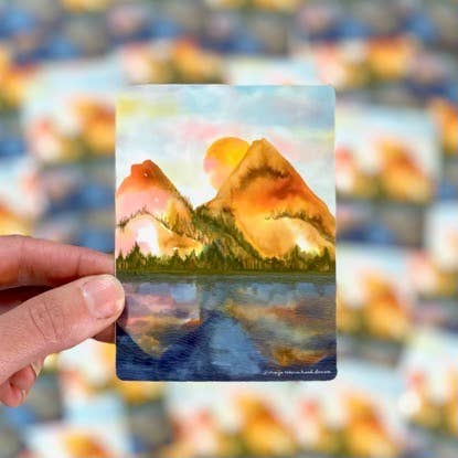 Autumn Mountains Landscape Sticker