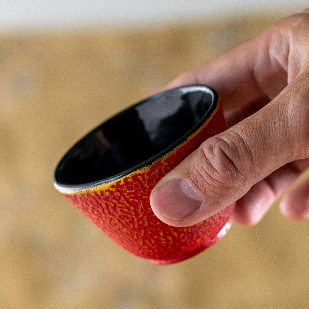 Red Cast Iron Tea Cup