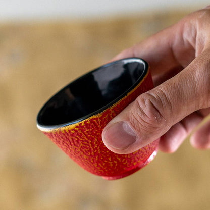 Red Cast Iron Tea Cup