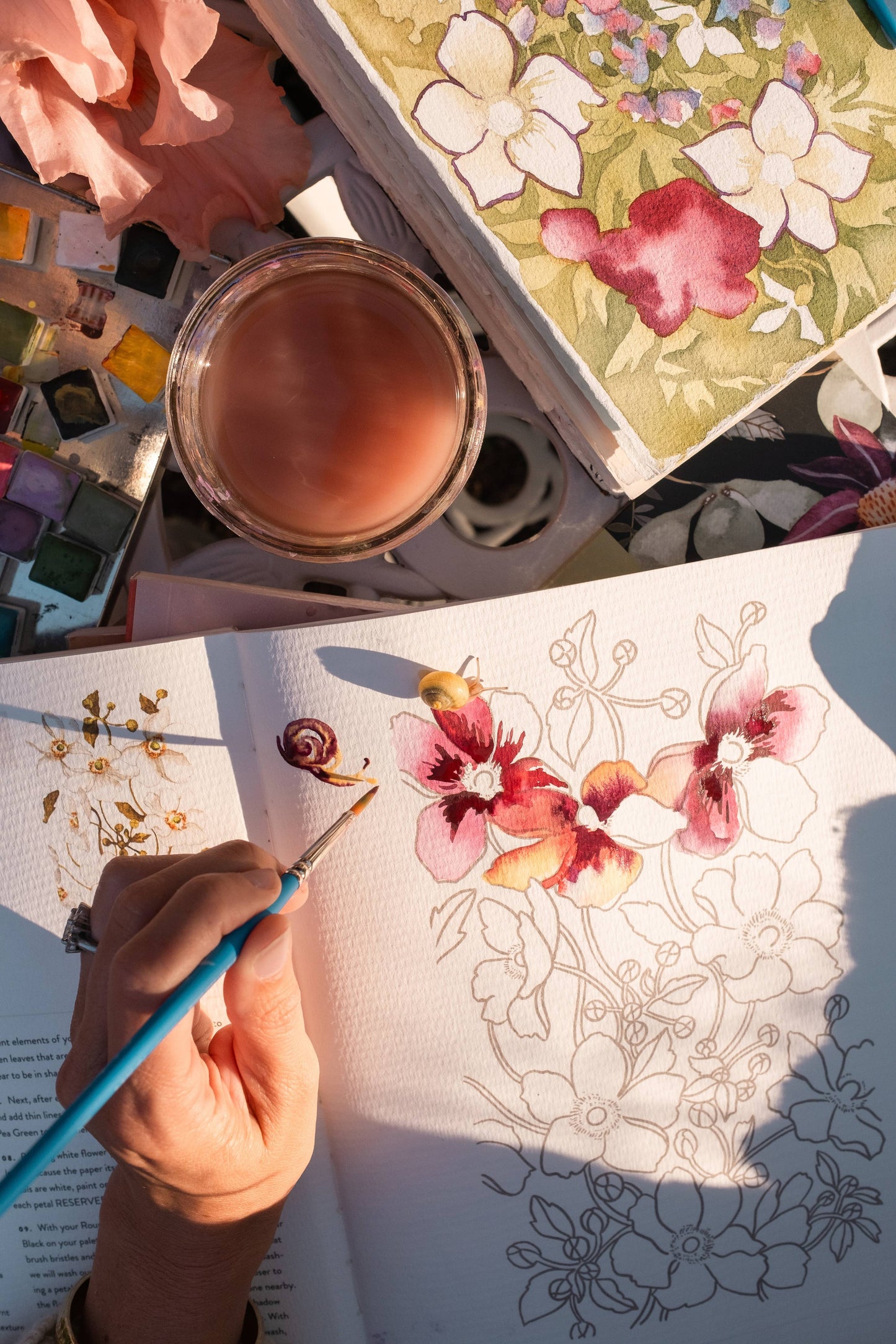 Café in Bloom Watercolor Workbook