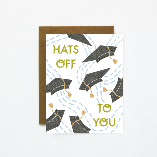 Hats Off-Graduation Greeting Card