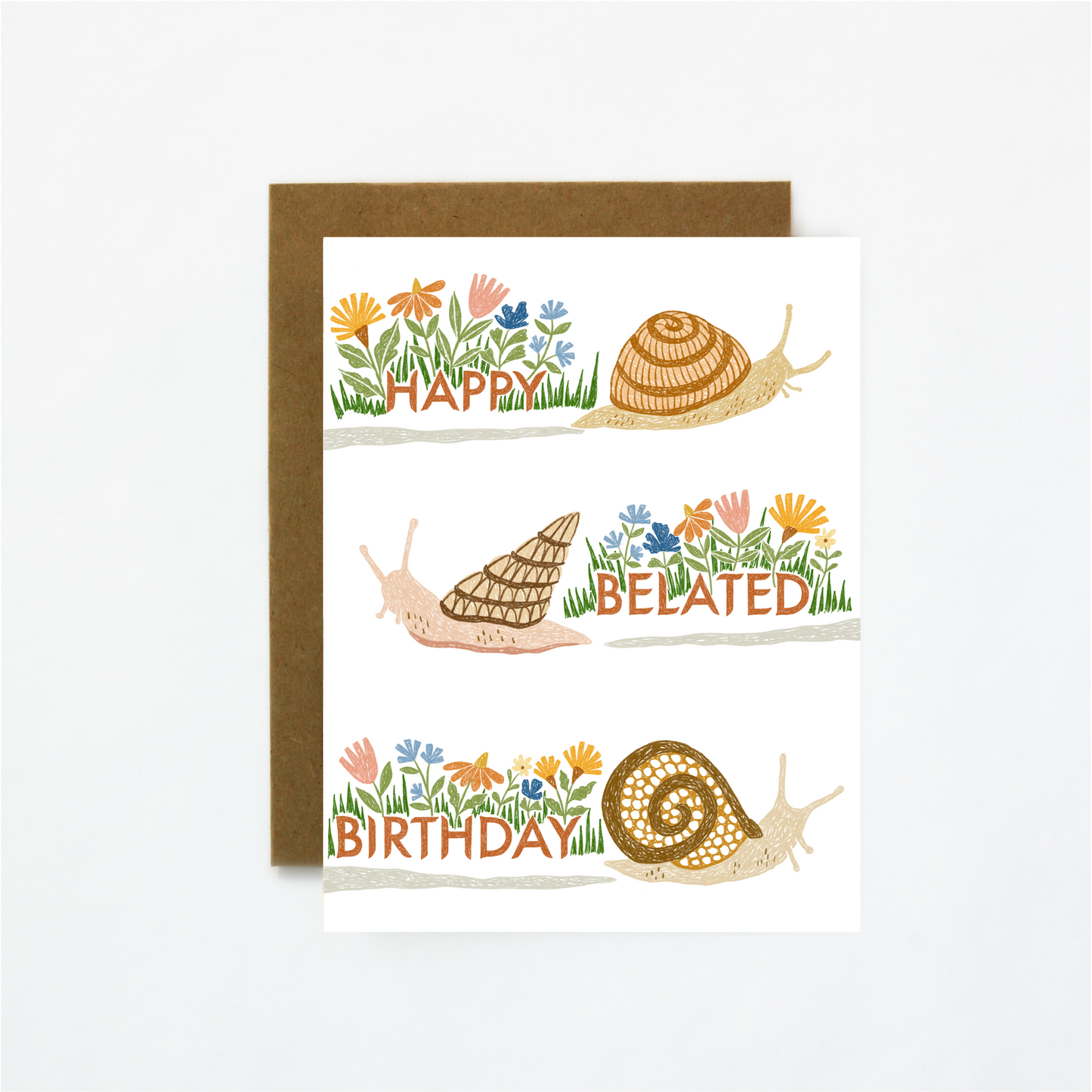 Snail Speed Wishes-Belated Birthday Greeting Card