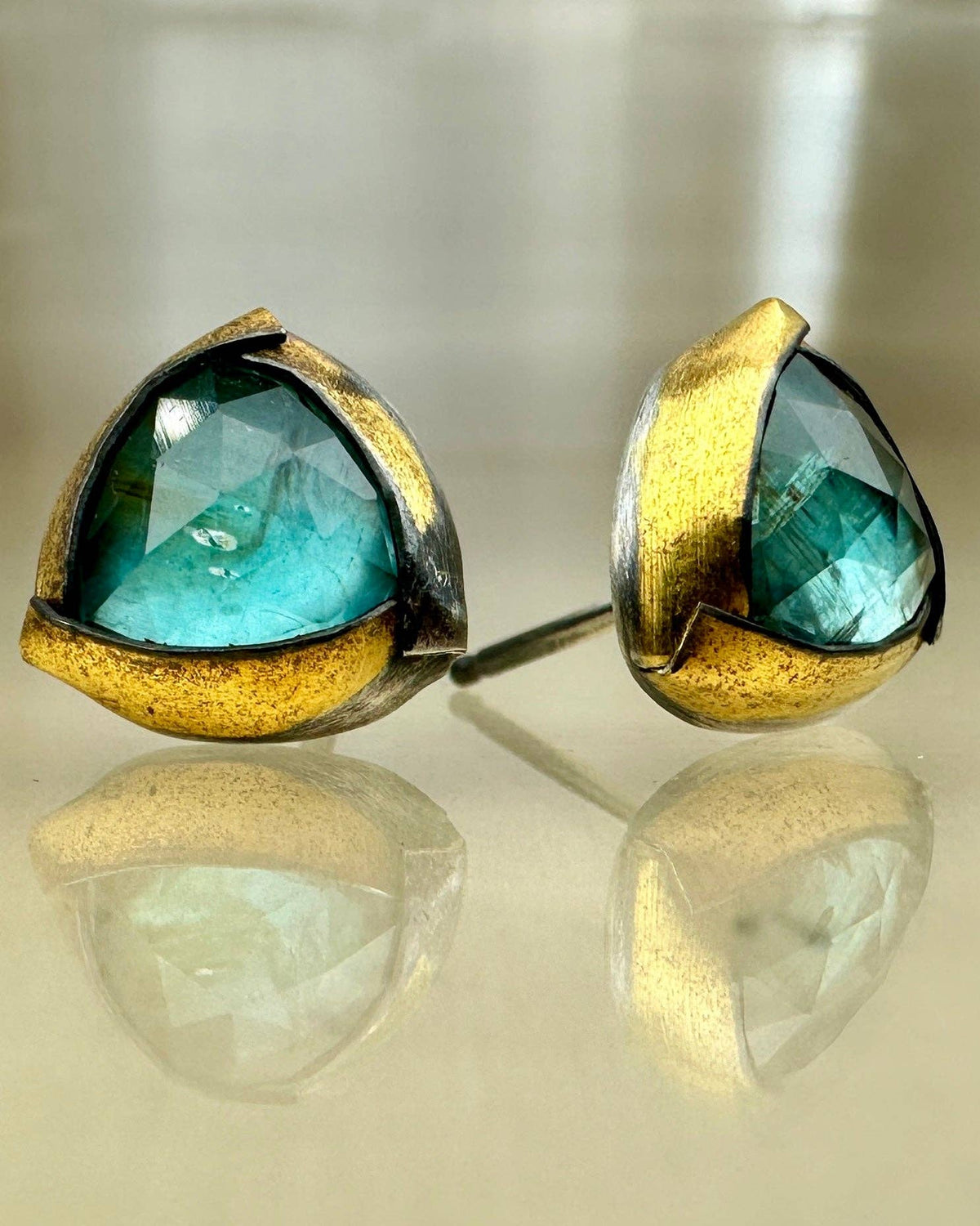 Blue Kyanite Tri Fold Studs | Austin Titus