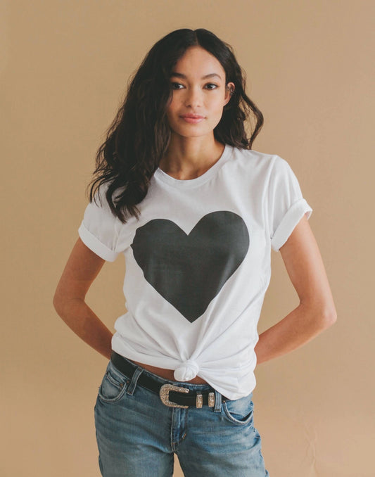 Big Heart Tee in White