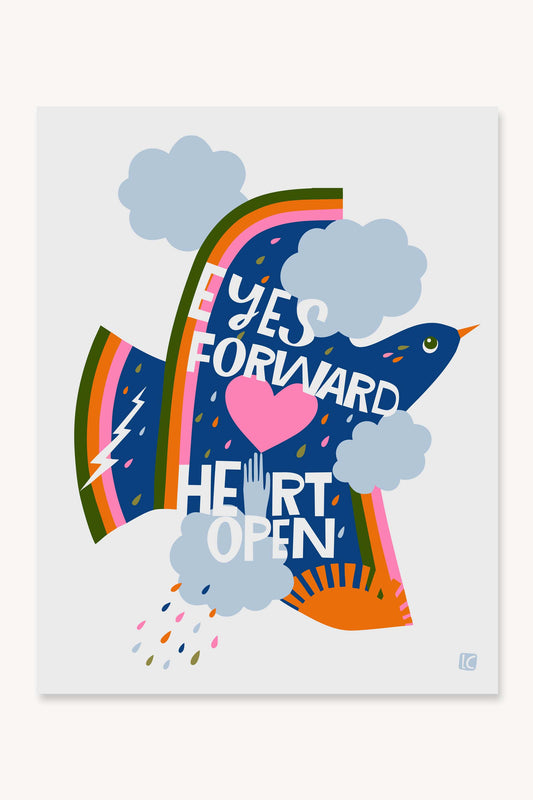 Eyes Forward Heart Open 8.5" x 11" Art Print | Lisa Congdon