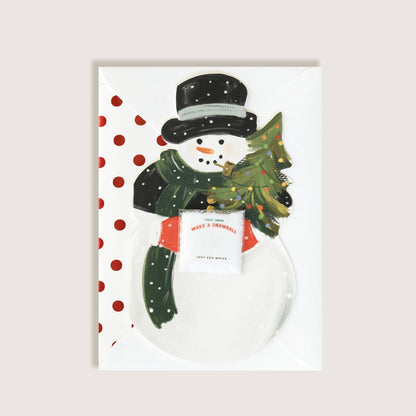 Snowman Snowball Christmas Card