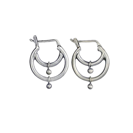 Tiny Double Hoop in Silver | Jane Diaz