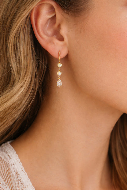 Sparkly Gold Dangle Earrings | Flying Lizard