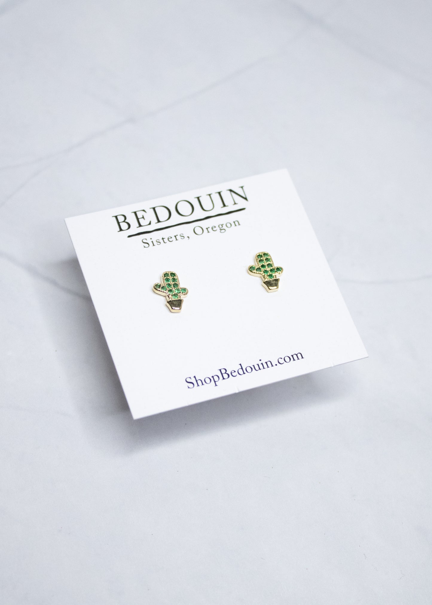 Green Cactus Post Earrings