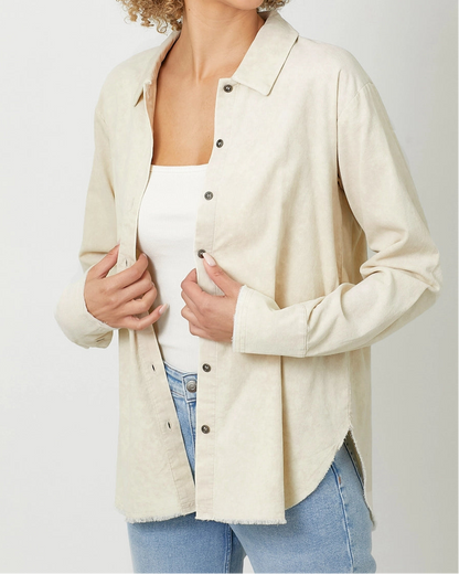 Washed Corduroy Shirt in Oatmeal