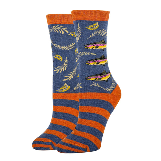Water Trail Cotton Crew Socks