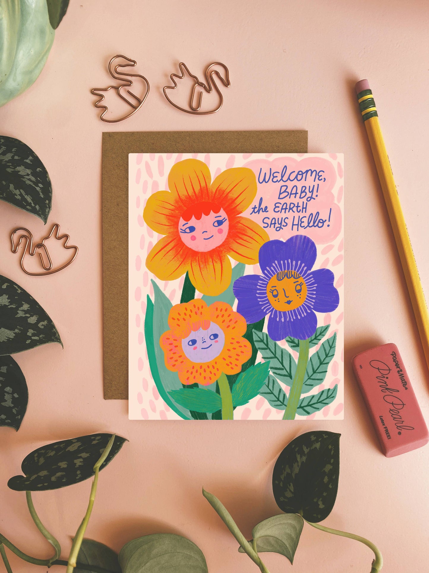 The Earth Says Hello Baby Card