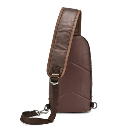 Coated Canvas Sling Bag in Brown
