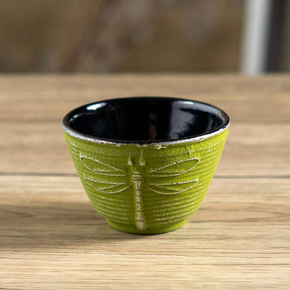 Green Dragonfly Cast Iron Tea Cup