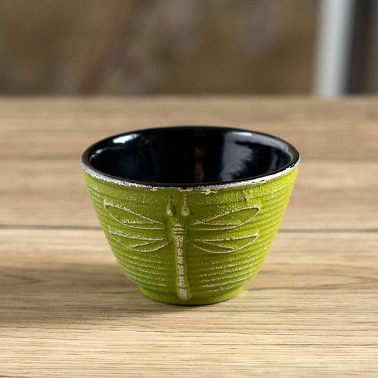 Green Dragonfly Cast Iron Tea Cup