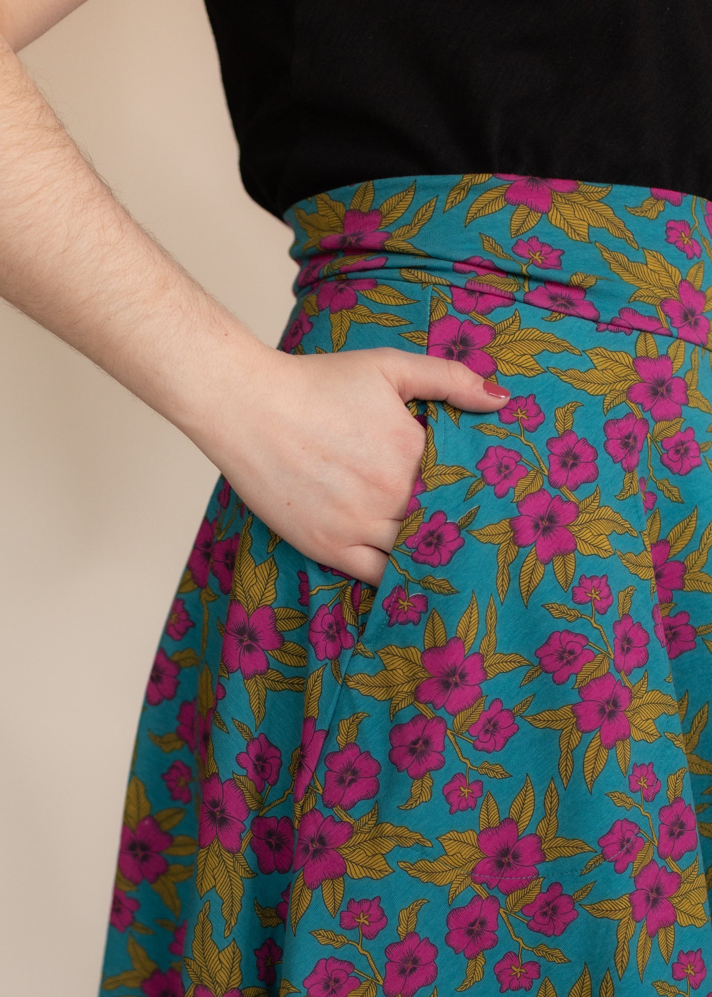Hiking Skirt in Hibiscus Print | Effie's Heart