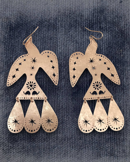 Brass Eagle Earrings