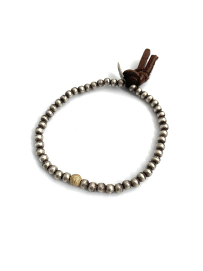 Silver Bead Bracelet with Stardust Bead